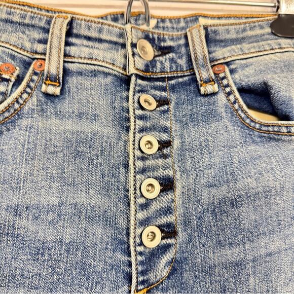 Rag & Bone Blue Nina High Rise Skinny Jeans Women 26 Button Fly Acid Wash Casual - Picture 2 of 12
